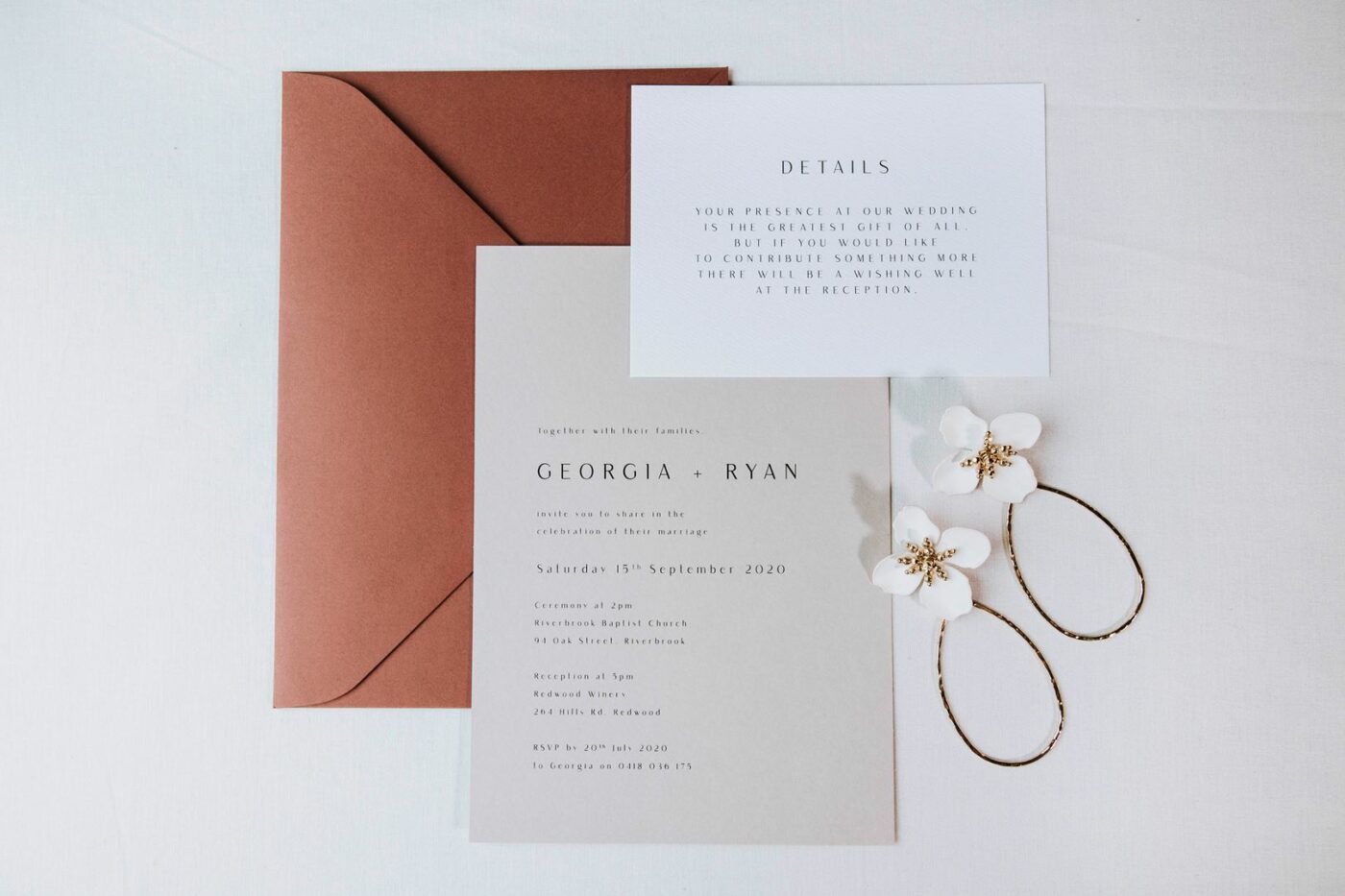 wedding invite with wishing well words
