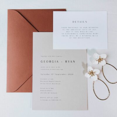 wedding invite with wishing well words