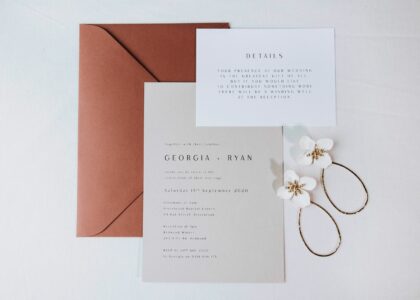 wedding invite with wishing well words