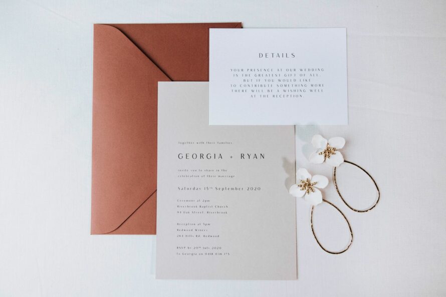 wedding invite with wishing well words