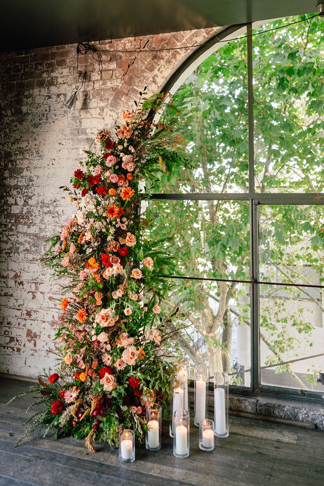 flower details with candles