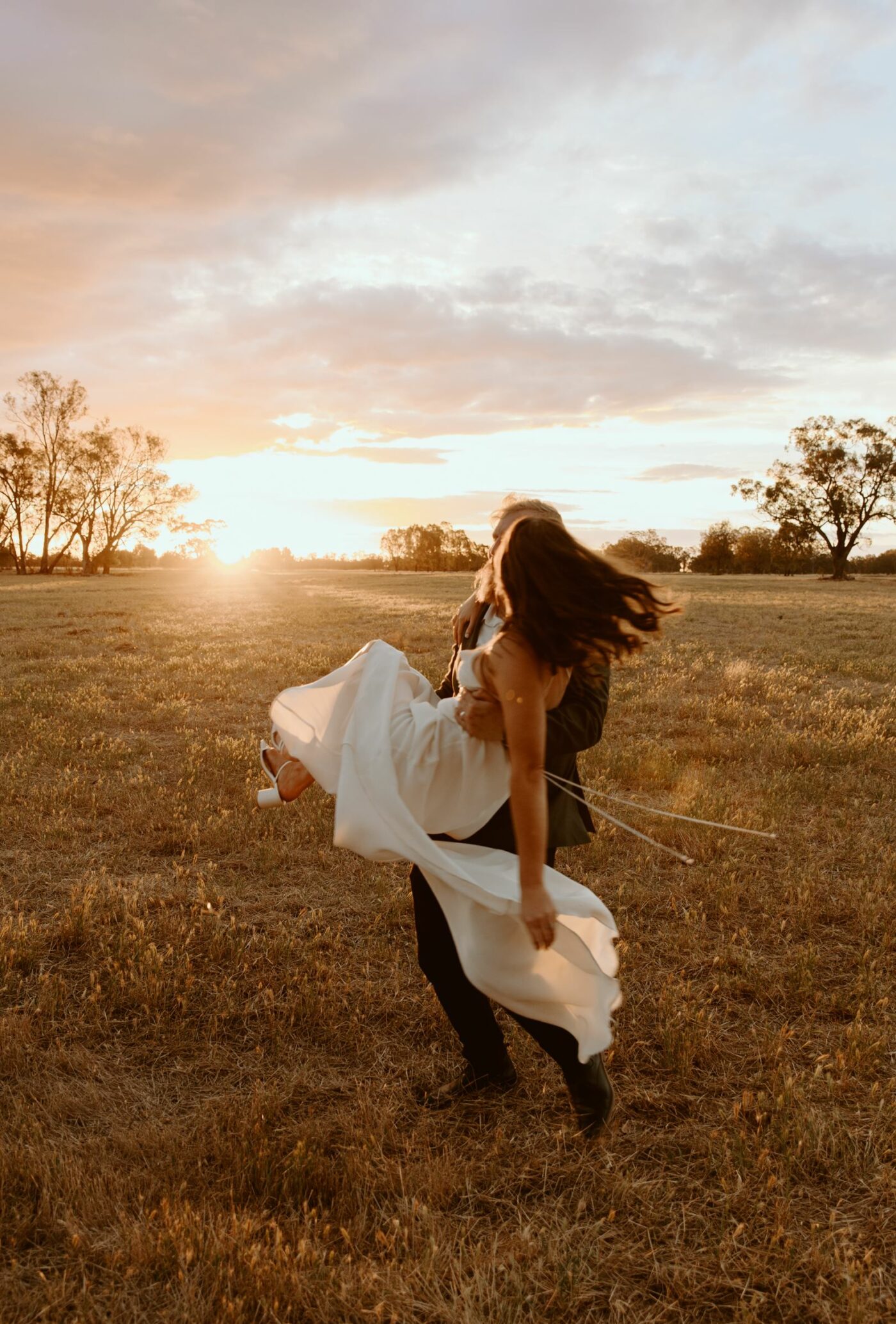 sunset husband and wife country