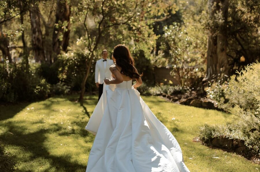 garden wedding venues in adelaide bride running through