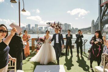 Pier One Sydney Harbour wedding ceremony on the pier