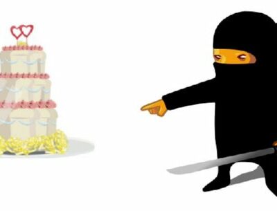 Cutting the Wedding Cake at the Reception