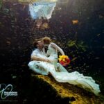 Sealed with an underwater kiss, the couple's Trash the Dress shoot in Mexico