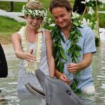 Even dolphins joined in the fun during the couple's Hawaiian wedding
