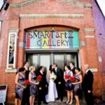 The Smart Artz Gallery in Melbourne provides a backdrop for wedding photos as unique as the artwork contained inside