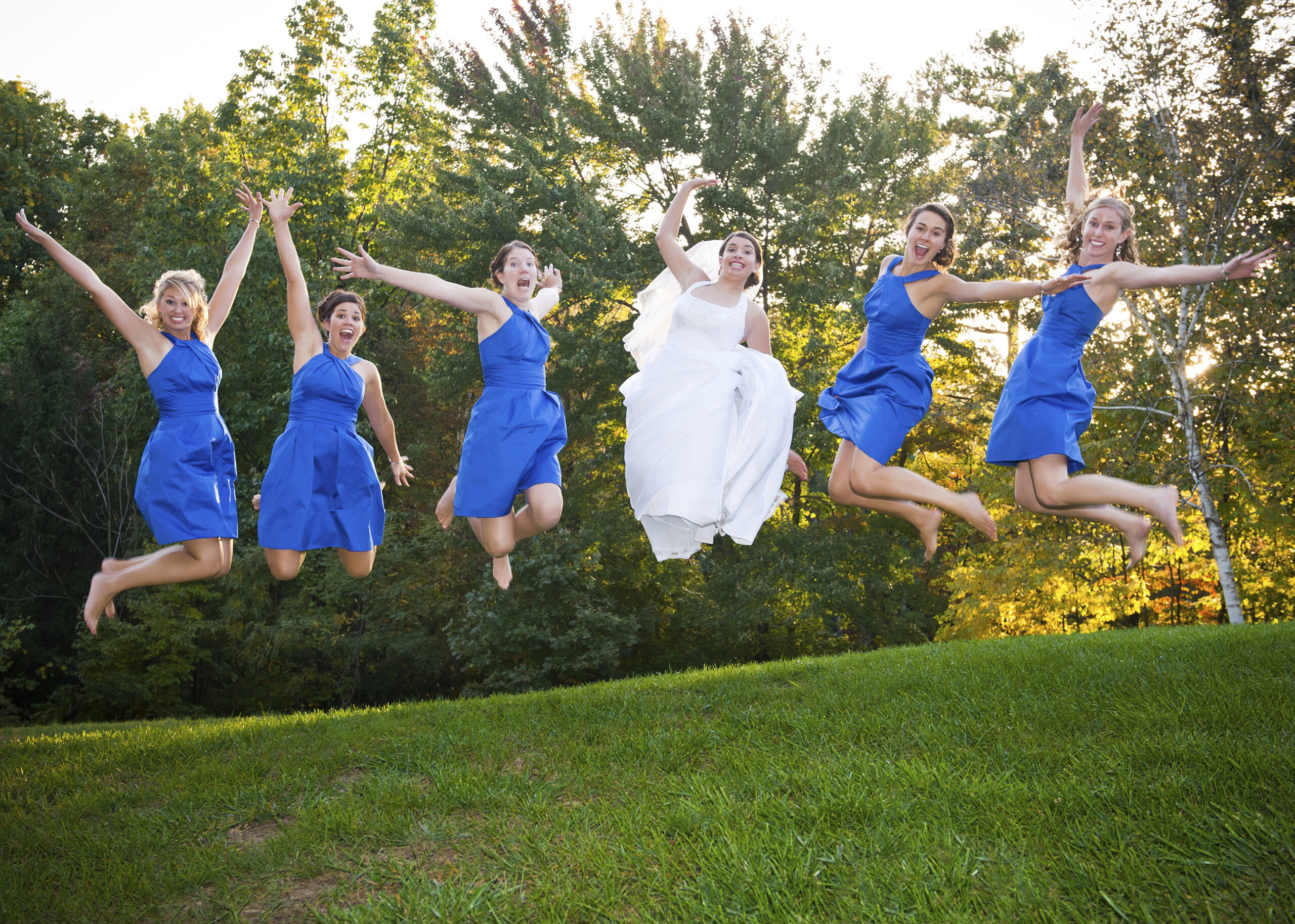  photographie de mariage mariée et demoiselles d'honneur 