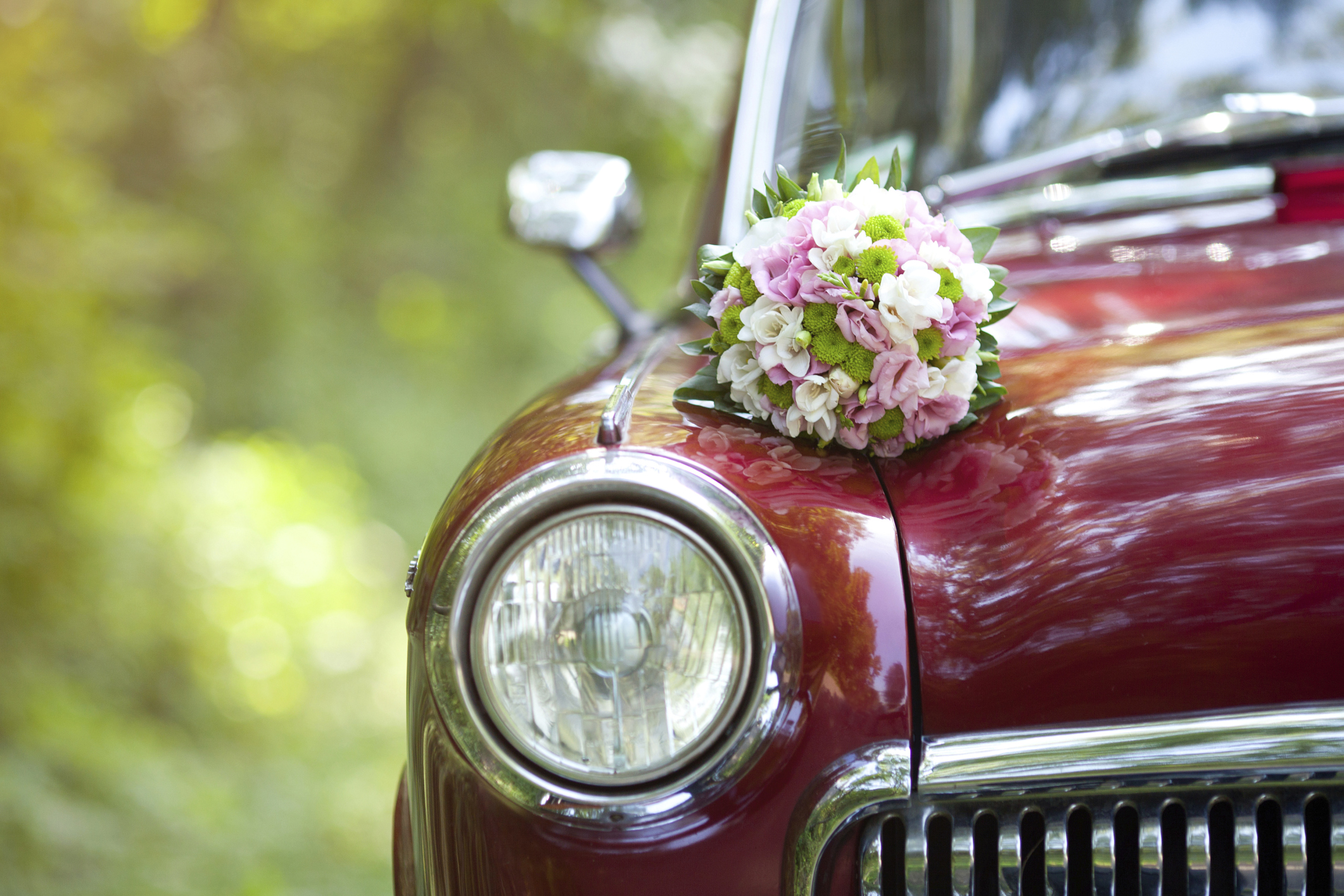 vintage wedding car