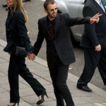Fellow Beatle Ringo Starr arrives for the wedding with wife, Barbara Bach