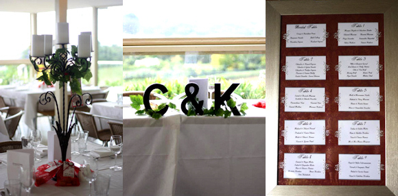 BlackCatsAngel Designs wedding reception venue bridal table seating chart candles decorations