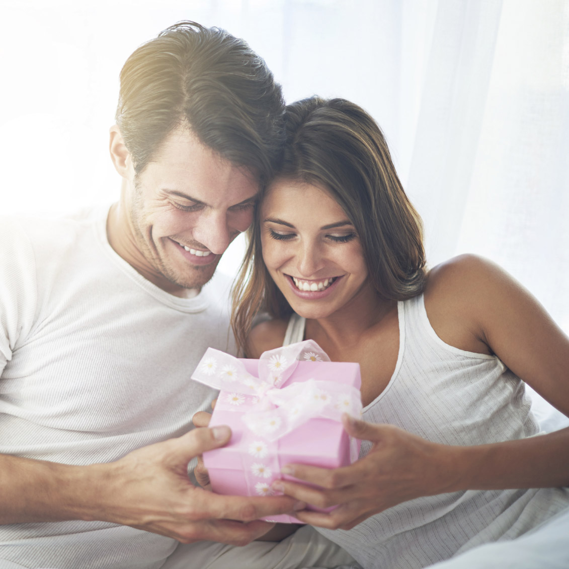 Husband and wife gifts on store wedding day