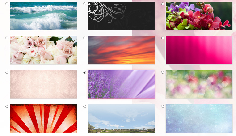 Now you can personalise your Easy Weddings profile with nine different backgrounds     Now you can personalise your Easy Weddings profile with nine different backgrounds