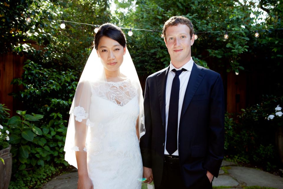 Facebook CEO and co-founder Mark Zuckerberg and his new wife, Priscilla Chan. Photo courtesy Mark Zuckerberg/Facebook