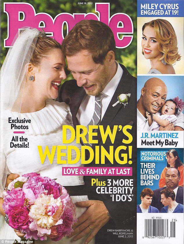 Drew Barrymore and her new hubby, Will Kopelman, on the June 18, 2012 cover of People magazine