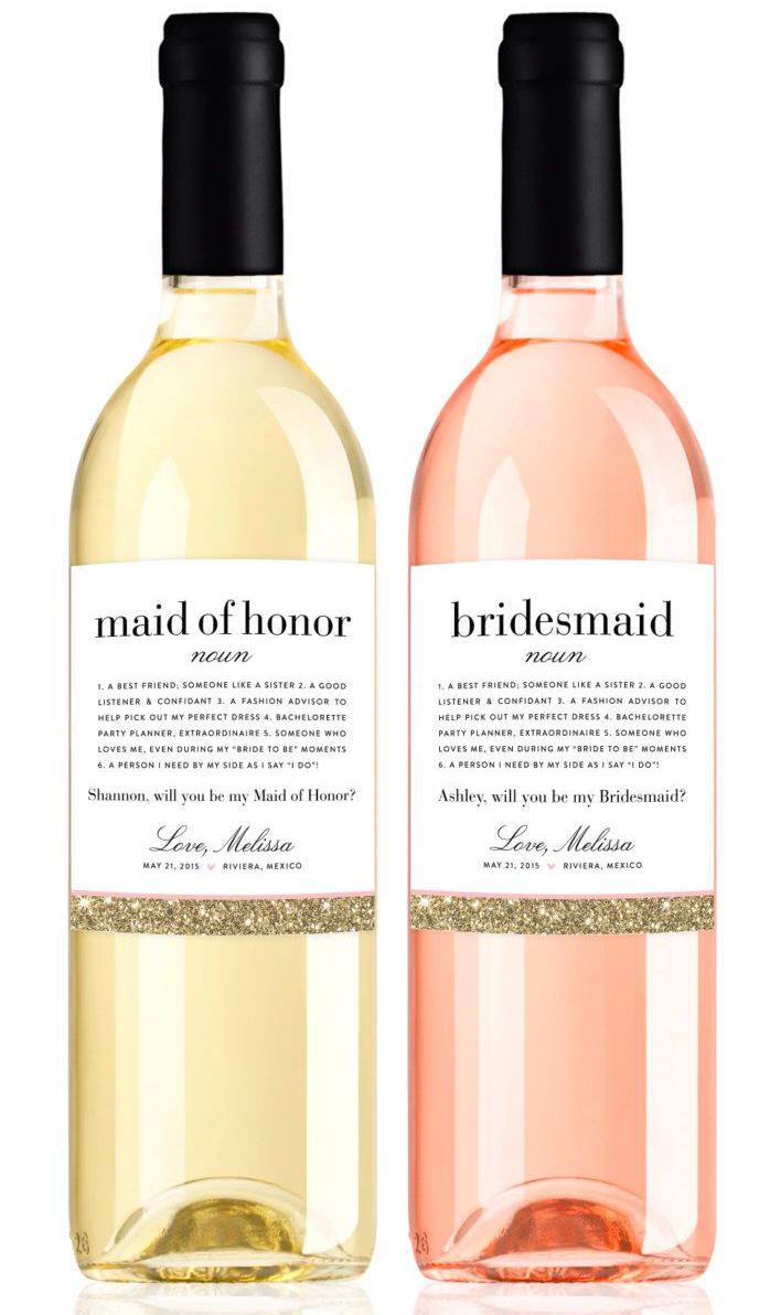 Wine bottle will you be my bridesmaid