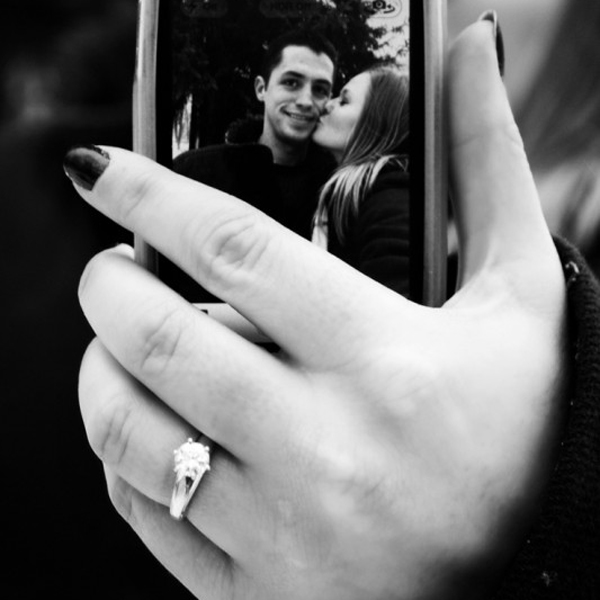 Engagement ring selfie