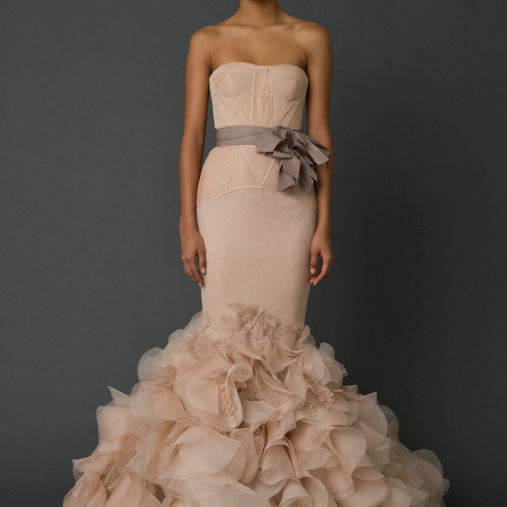 Pretty in pink - blush-coloured wedding gowns | Easy Weddings