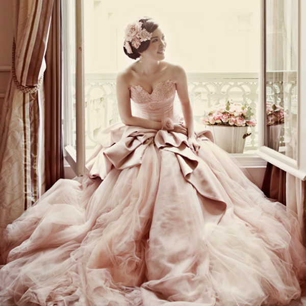 pink wedding dress