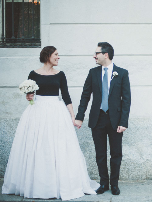 Black top wedding dress 