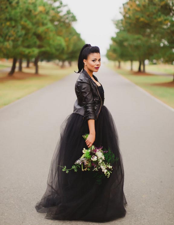 10 brides who wore black on their wedding day Easy Weddings