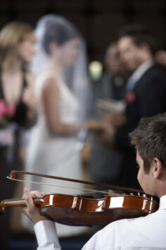 I want a string quartet and a band at my reception.
