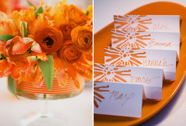 Orange makes for a gorgeous wedding colour theme