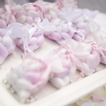 Sugared almonds are a traditional favourite when it comes to bomboniere/favours