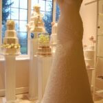A close-up showing the ornate detailing on Donna's life-size wedding dress cake. Image: Rex Features
