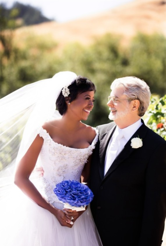 Star Wars visionary George Lucas married long-time girlfriend Mellody Hobson during an intimate ceremony at Skywalker Ranch in California. Image: The Huffington Post