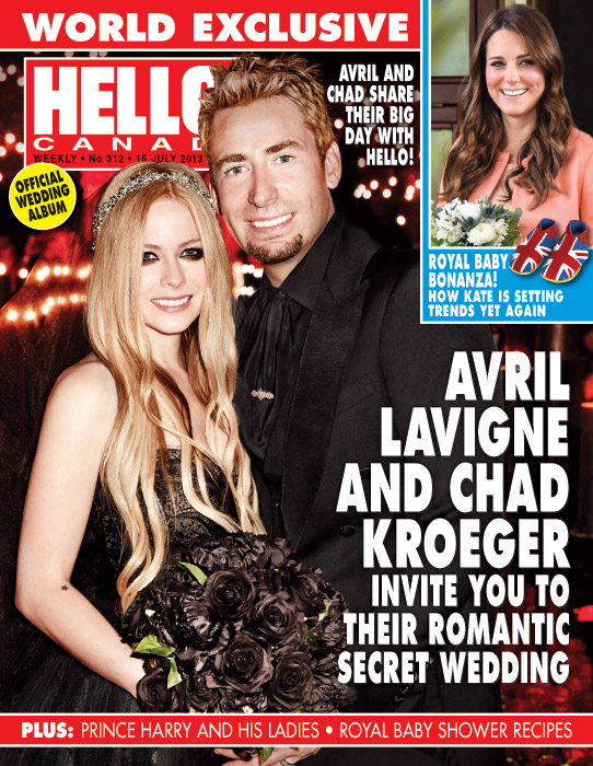 Canadian rockers Avril Lavigne and Chad Kroeger have married in a private ceremony in France. Image: Hello! Canada