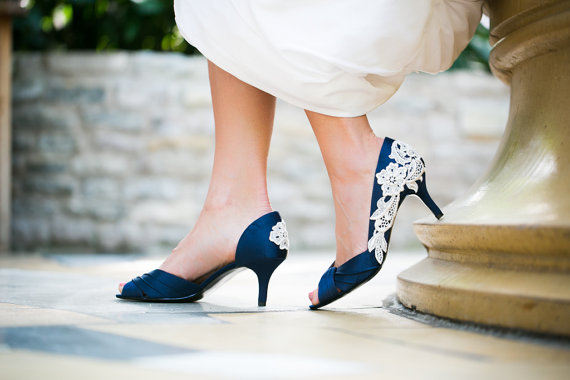 Dark blue wedding shoes