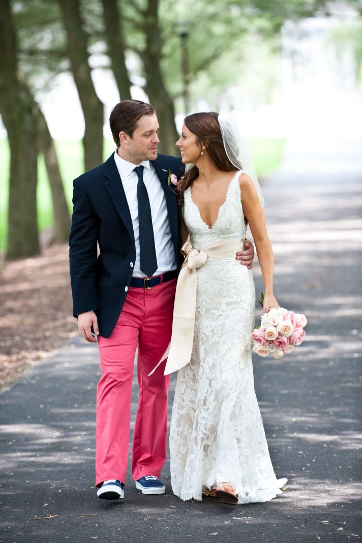 Red wedding pants