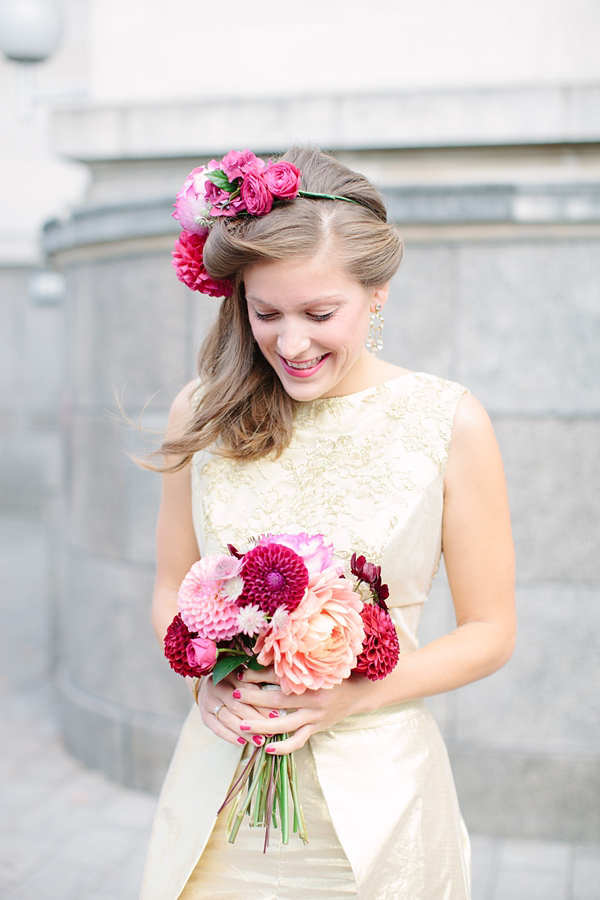 Golden wedding gown with trousers (2)