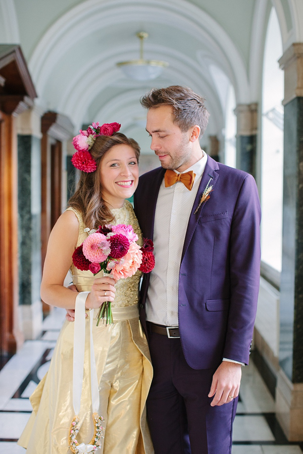 Golden wedding gown with trousers (3)