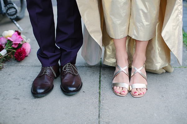 Golden wedding gown with trousers (6)