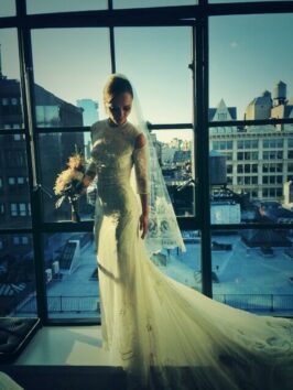 Christina Ricci poses in her beautiful Givenchy wedding gown. Image: Christina Ricci via Twitter.