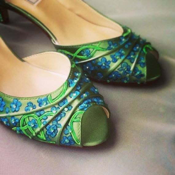 hand painted bridal shoes