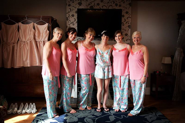 bride and bridesmaids at hen's night