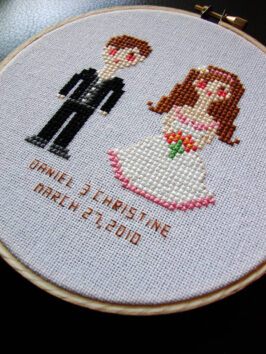 embroidered panel wedding gift