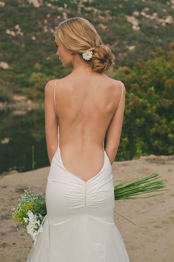 stunning backless wedding gown