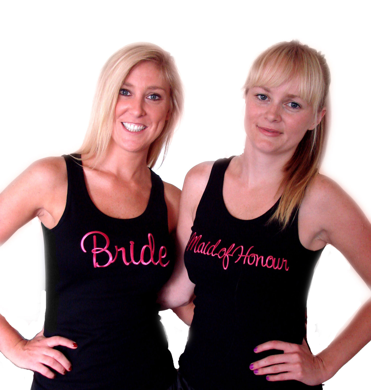 Bridal party embroidered singlets