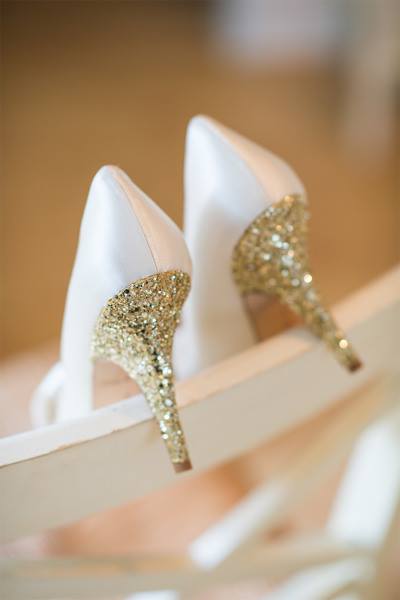wedding shoes with glittery heels