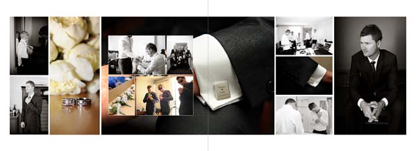 One of Mint Cream Album Designs' wedding album layouts. Image: Katey's Captures.