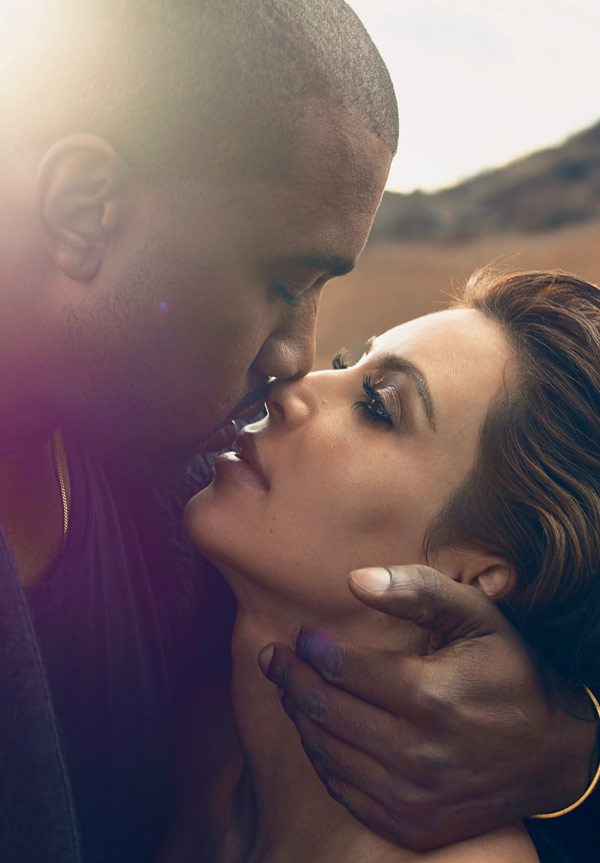 Kim and Kanye, in a scene from Kanye's video clip for Bound 2