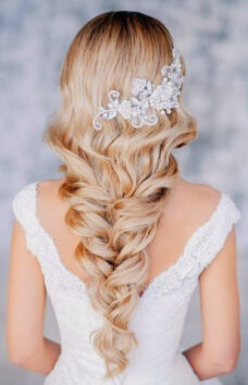 great bridal hairdo with accessory