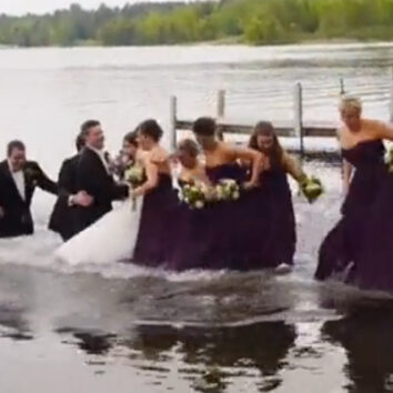 pier collapses and wedding party ends up in the water