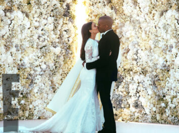 Kim and Kanye in matching 'Just Married' jackets. Image: Kim Kardashian