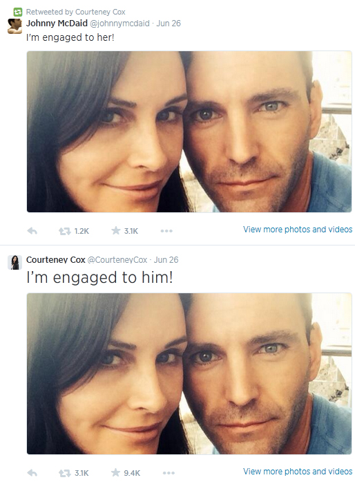 Courteney Cox engaged to Johnny McDaid